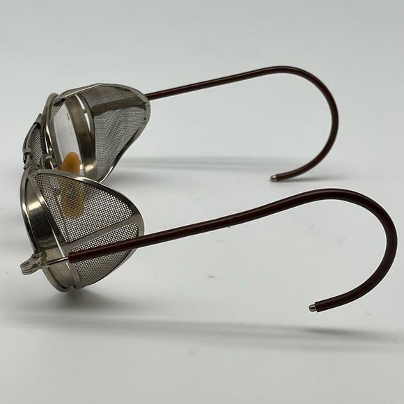 VINTAGE BAUSCH & LOMB STEAMPUNK MOTORCYCLE SAFETY GOGGLE CLEAR FOLDING GLASSES - Picture 9 of 16